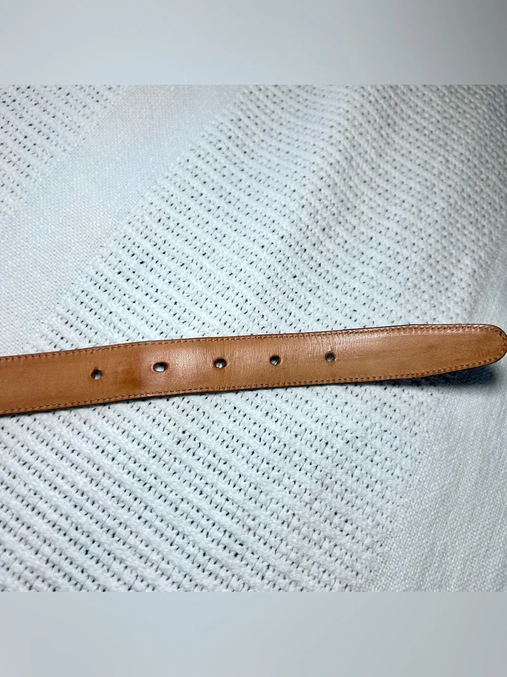 Vintage Land’s End Lizard Skin Brown Leather Belt Men’s 36